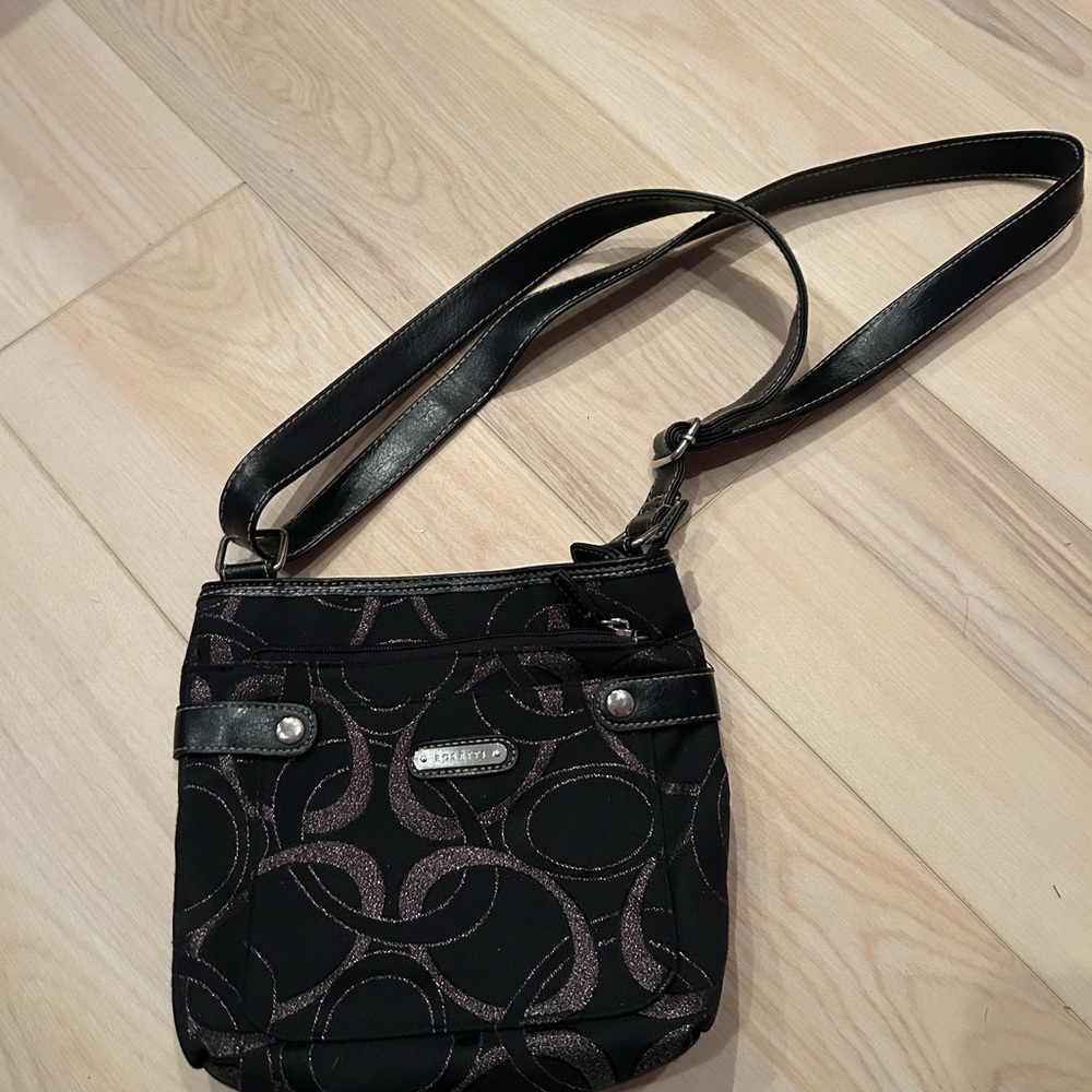 Rosetti Black and Brown Patterned Crossbody Bag